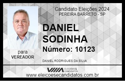 Candidato DANIEL SODINHA 2024 - PEREIRA BARRETO - Eleições