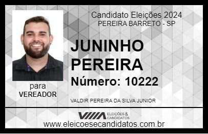 Candidato JUNINHO PEREIRA 2024 - PEREIRA BARRETO - Eleições