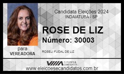 Candidato ROSE DE LIZ 2024 - INDAIATUBA - Eleições