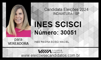 Candidato INES SCISCI 2024 - INDAIATUBA - Eleições