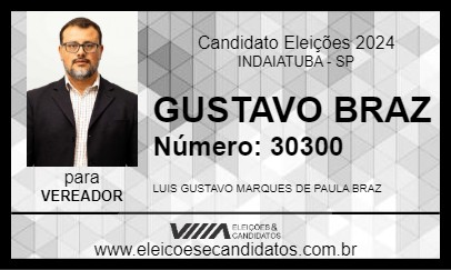 Candidato GUSTAVO BRAZ 2024 - INDAIATUBA - Eleições