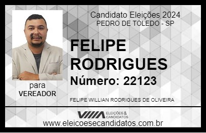 Candidato FELIPE RODRIGUES 2024 - PEDRO DE TOLEDO - Eleições