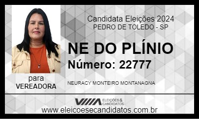 Candidato NE DO PLÍNIO 2024 - PEDRO DE TOLEDO - Eleições