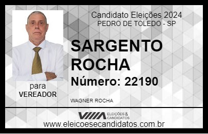 Candidato SARGENTO ROCHA 2024 - PEDRO DE TOLEDO - Eleições