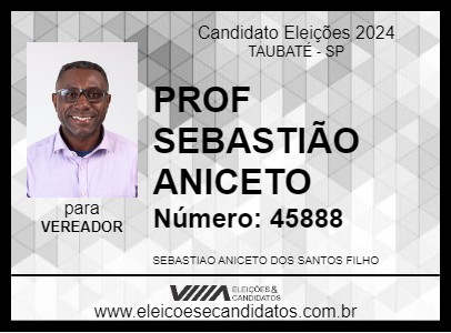 Candidato PROF SEBASTIÃO ANICETO 2024 - TAUBATÉ - Eleições