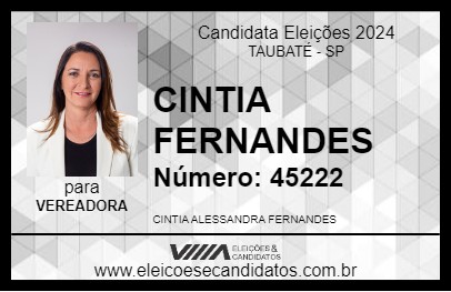 Candidato CINTIA FERNANDES 2024 - TAUBATÉ - Eleições