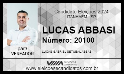 Candidato LUCAS ABBASI 2024 - ITANHAÉM - Eleições