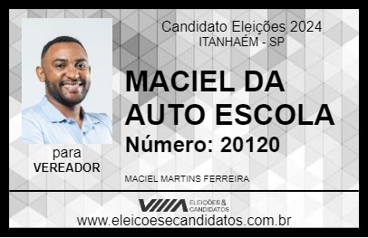 Candidato MACIEL DA AUTO ESCOLA 2024 - ITANHAÉM - Eleições