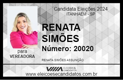 Candidato RENATA SIMÕES 2024 - ITANHAÉM - Eleições