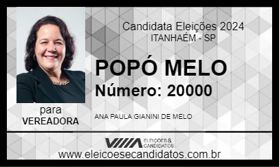 Candidato POPÓ MELO 2024 - ITANHAÉM - Eleições