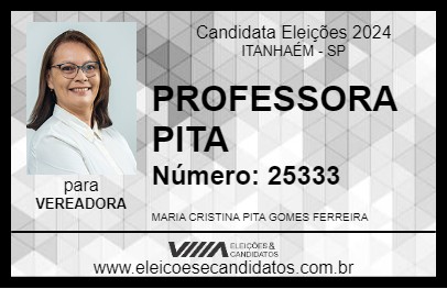 Candidato PROFESSORA PITA 2024 - ITANHAÉM - Eleições