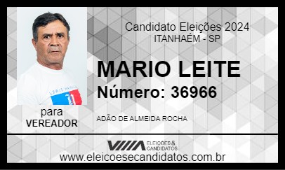 Candidato MARIO LEITE 2024 - ITANHAÉM - Eleições