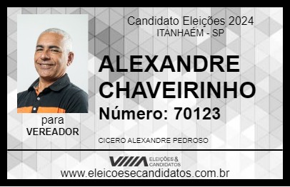 Candidato ALEXANDRE CHAVEIRINHO 2024 - ITANHAÉM - Eleições