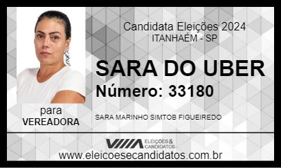 Candidato SARA DO UBER 2024 - ITANHAÉM - Eleições