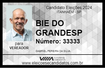 Candidato BIE DO GRANDESP 2024 - ITANHAÉM - Eleições