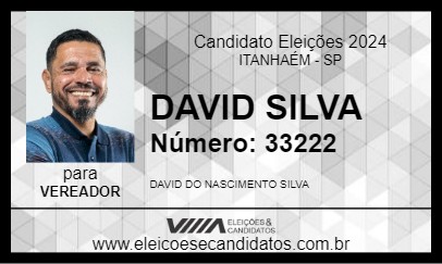 Candidato DAVID SILVA 2024 - ITANHAÉM - Eleições