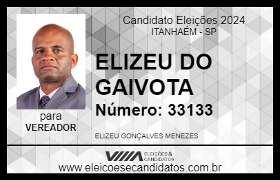 Candidato ELIZEU DO GAIVOTA 2024 - ITANHAÉM - Eleições