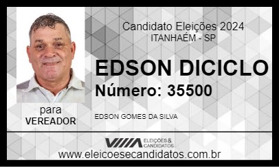 Candidato EDSON DICICLO 2024 - ITANHAÉM - Eleições