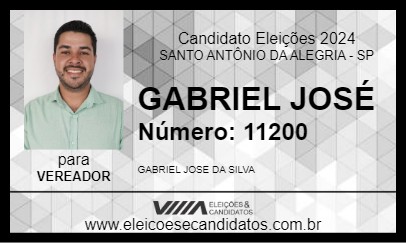 Candidato GABRIEL JOSÉ 2024 - SANTO ANTÔNIO DA ALEGRIA - Eleições