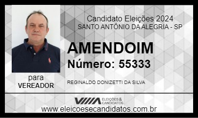 Candidato AMENDOIM 2024 - SANTO ANTÔNIO DA ALEGRIA - Eleições