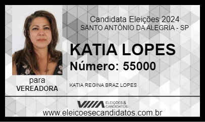 Candidato KATIA LOPES 2024 - SANTO ANTÔNIO DA ALEGRIA - Eleições