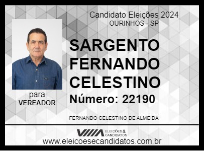 Candidato SARGENTO FERNANDO CELESTINO 2024 - OURINHOS - Eleições