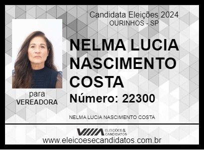 Candidato NELMA LUCIA NASCIMENTO COSTA 2024 - OURINHOS - Eleições