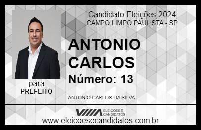 Candidato ANTONIO CARLOS 2024 - CAMPO LIMPO PAULISTA - Eleições