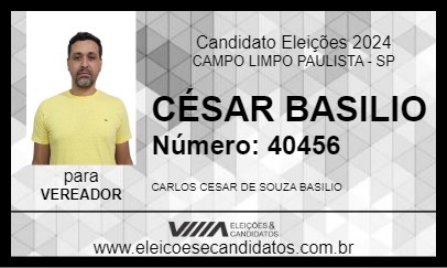 Candidato CÉSAR BASILIO 2024 - CAMPO LIMPO PAULISTA - Eleições