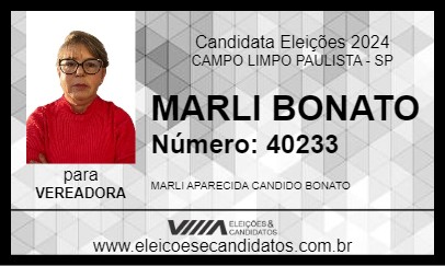 Candidato MARLI BONATO 2024 - CAMPO LIMPO PAULISTA - Eleições