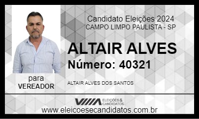 Candidato ALTAIR ALVES 2024 - CAMPO LIMPO PAULISTA - Eleições