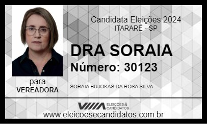 Candidato DRA SORAIA 2024 - ITARARÉ - Eleições