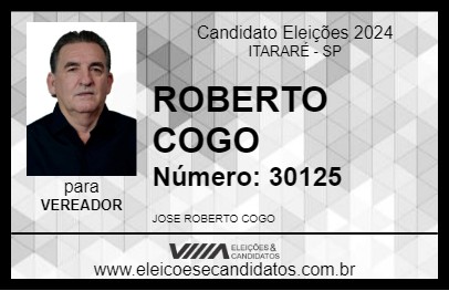 Candidato ROBERTO COGO 2024 - ITARARÉ - Eleições