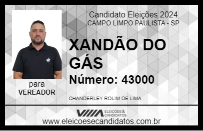 Candidato XANDÃO DO GÁS 2024 - CAMPO LIMPO PAULISTA - Eleições