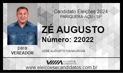 Candidato ZÉ AUGUSTO 2024 - PARIQUERA-AÇU - Eleições