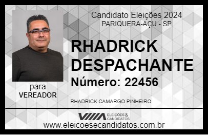 Candidato RHADRICK DESPACHANTE 2024 - PARIQUERA-AÇU - Eleições