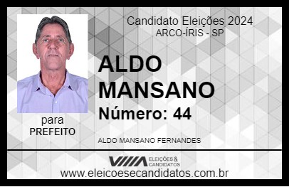 Candidato ALDO MANSANO 2024 - ARCO-ÍRIS - Eleições