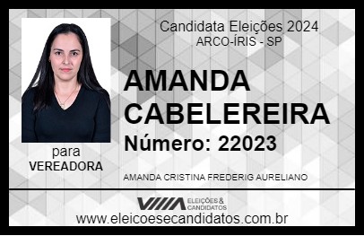 Candidato AMANDA CABELEREIRA 2024 - ARCO-ÍRIS - Eleições