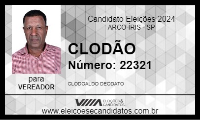 Candidato CLODÃO 2024 - ARCO-ÍRIS - Eleições