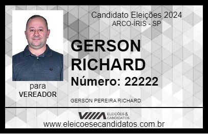 Candidato GERSON RICHARD 2024 - ARCO-ÍRIS - Eleições