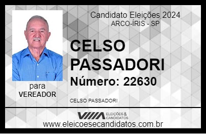 Candidato CELSO PASSADORI 2024 - ARCO-ÍRIS - Eleições