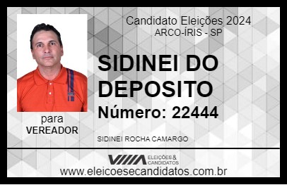 Candidato SIDINEI DO DEPOSITO 2024 - ARCO-ÍRIS - Eleições