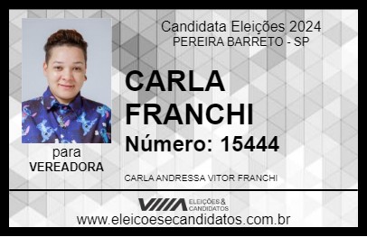 Candidato CARLA FRANCHI 2024 - PEREIRA BARRETO - Eleições