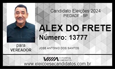 Candidato ALEX DO FRETE 2024 - PIEDADE - Eleições