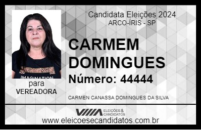 Candidato CARMEM DOMINGUES 2024 - ARCO-ÍRIS - Eleições