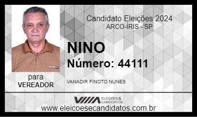 Candidato NINO 2024 - ARCO-ÍRIS - Eleições