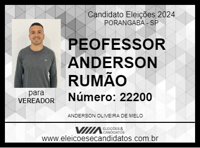 Candidato PROFESSOR ANDERSON RUMÃO 2024 - PORANGABA - Eleições