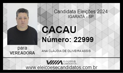 Candidato CACAU 2024 - IGARATÁ - Eleições