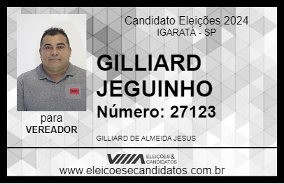 Candidato GILLIARD JEGUINHO 2024 - IGARATÁ - Eleições