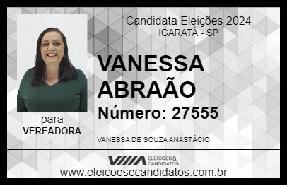 Candidato VANESSA ABRAÃO 2024 - IGARATÁ - Eleições